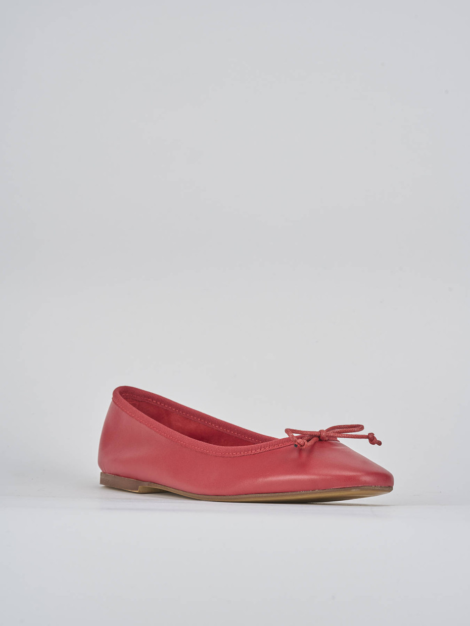 Ballerine tacco 1cm pelle rosso