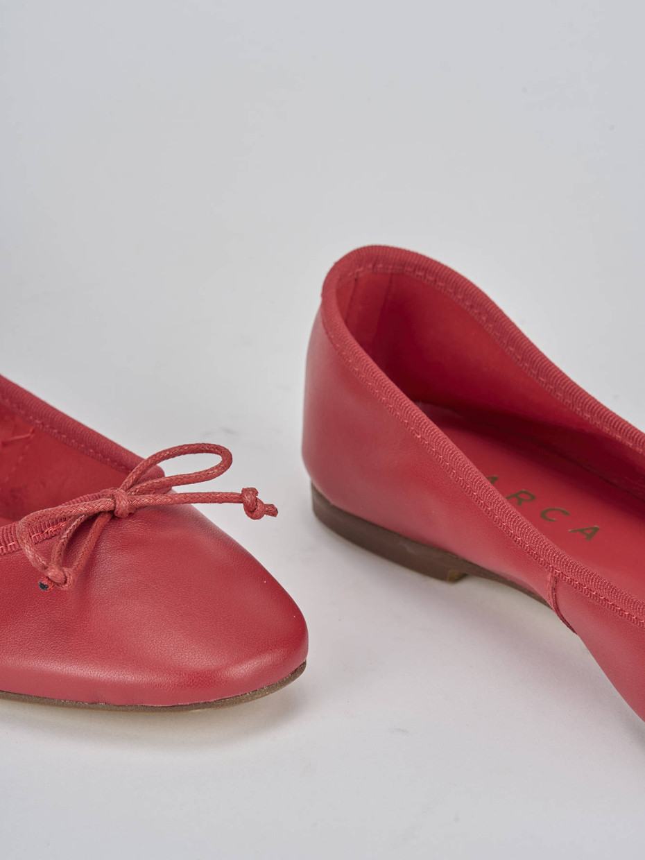 Ballerine tacco 1cm pelle rosso