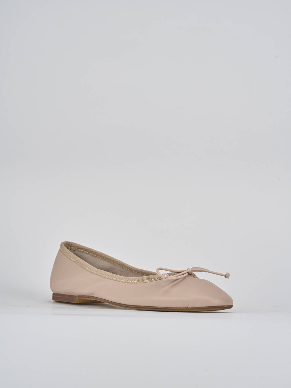 Ballerine tacco 1cm pelle rosa