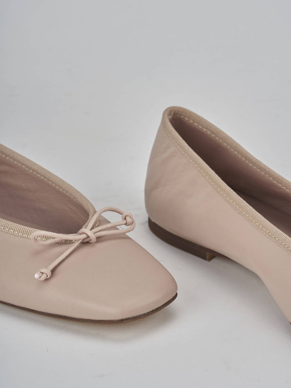 Ballerine tacco 1cm pelle rosa