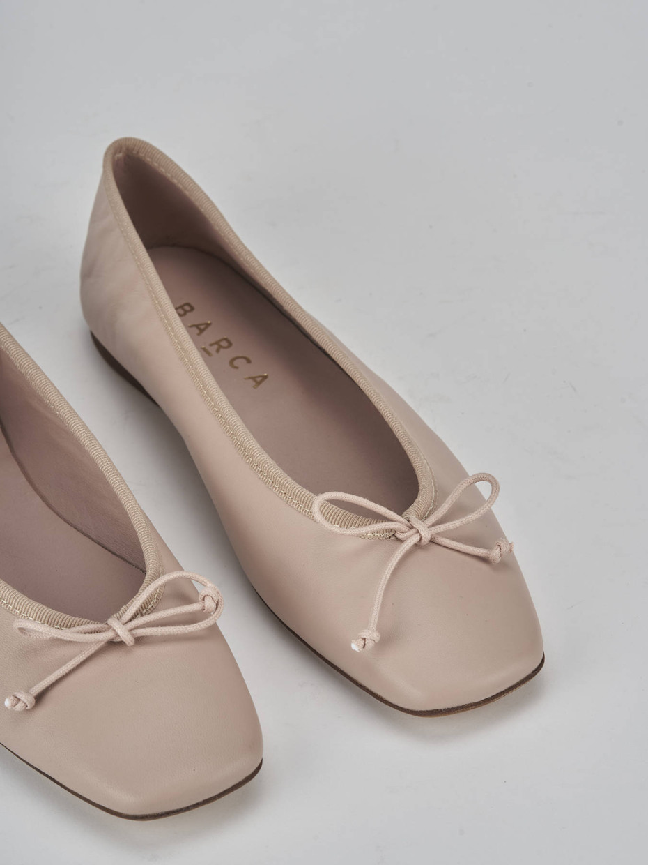 Ballerine tacco 1cm pelle rosa