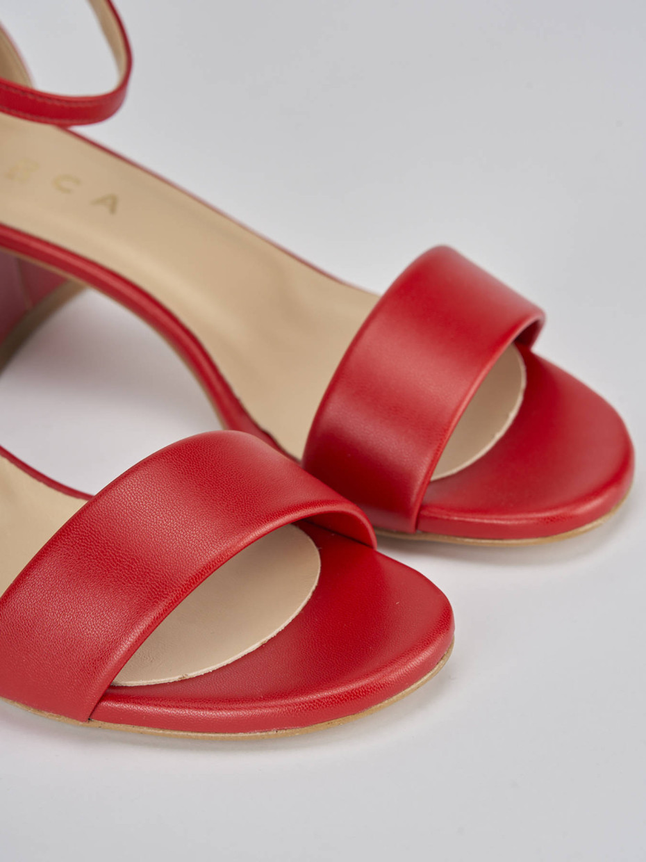 Sandali tacco 5cm pelle rosso