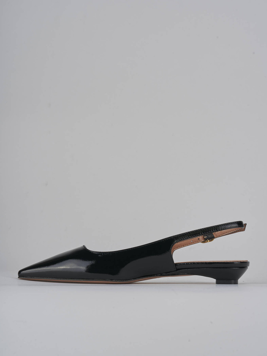 Décolleté e slingback tacco 2cm vernice nero