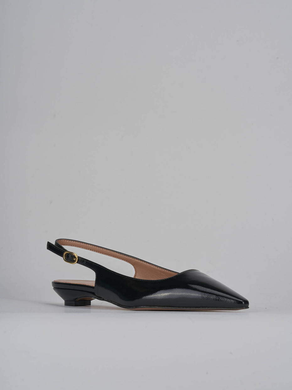 Décolleté e slingback tacco 2cm vernice nero