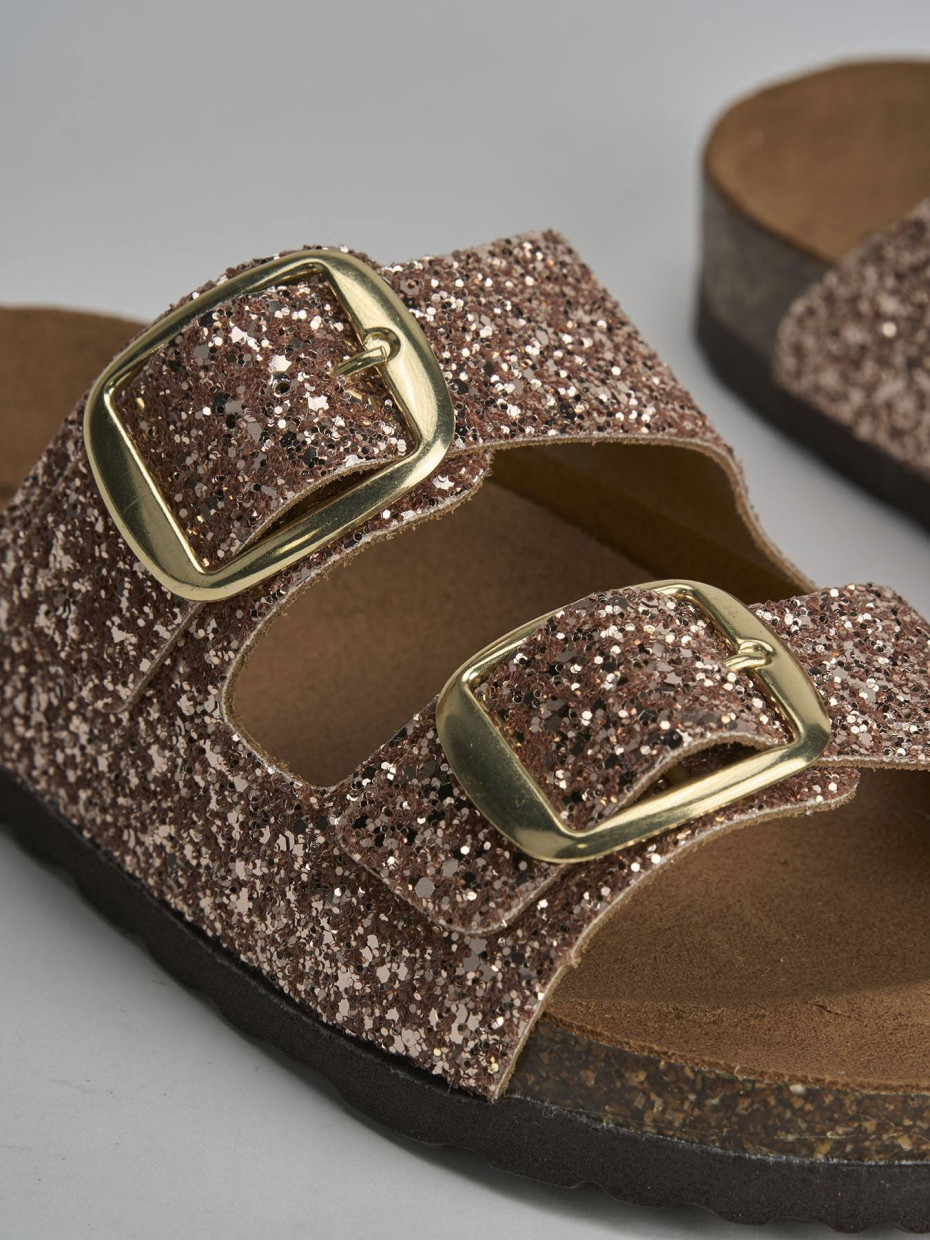Ciabatta tacco 1 cm rosa glitter