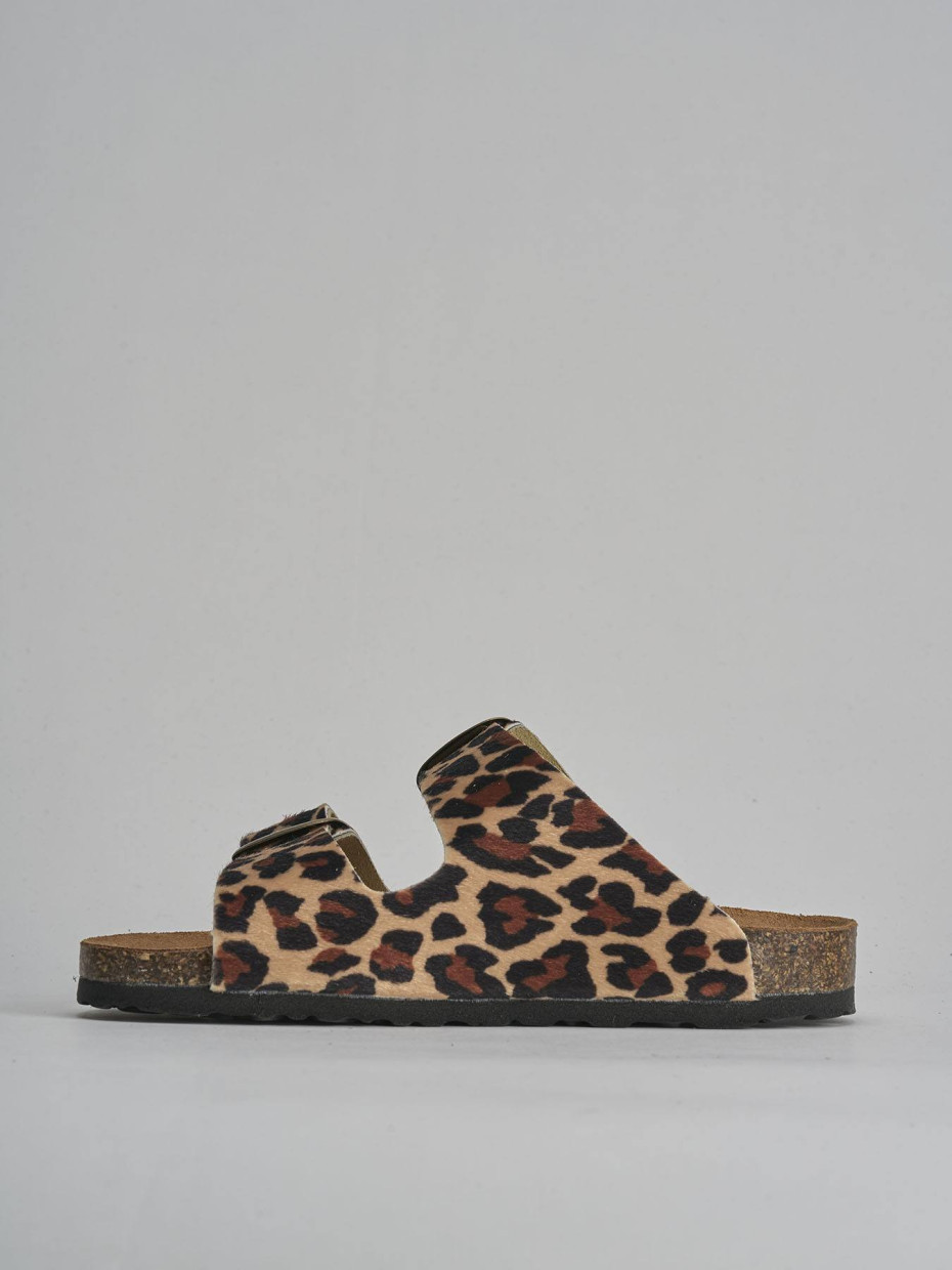 Ciabatta tacco 1 cm multicolor pelle
