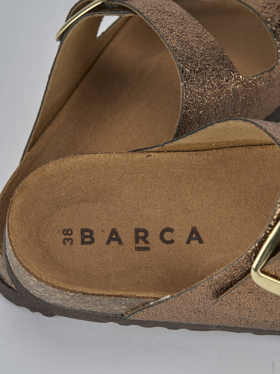 Ciabatte tacco 1cm pelle bronzo