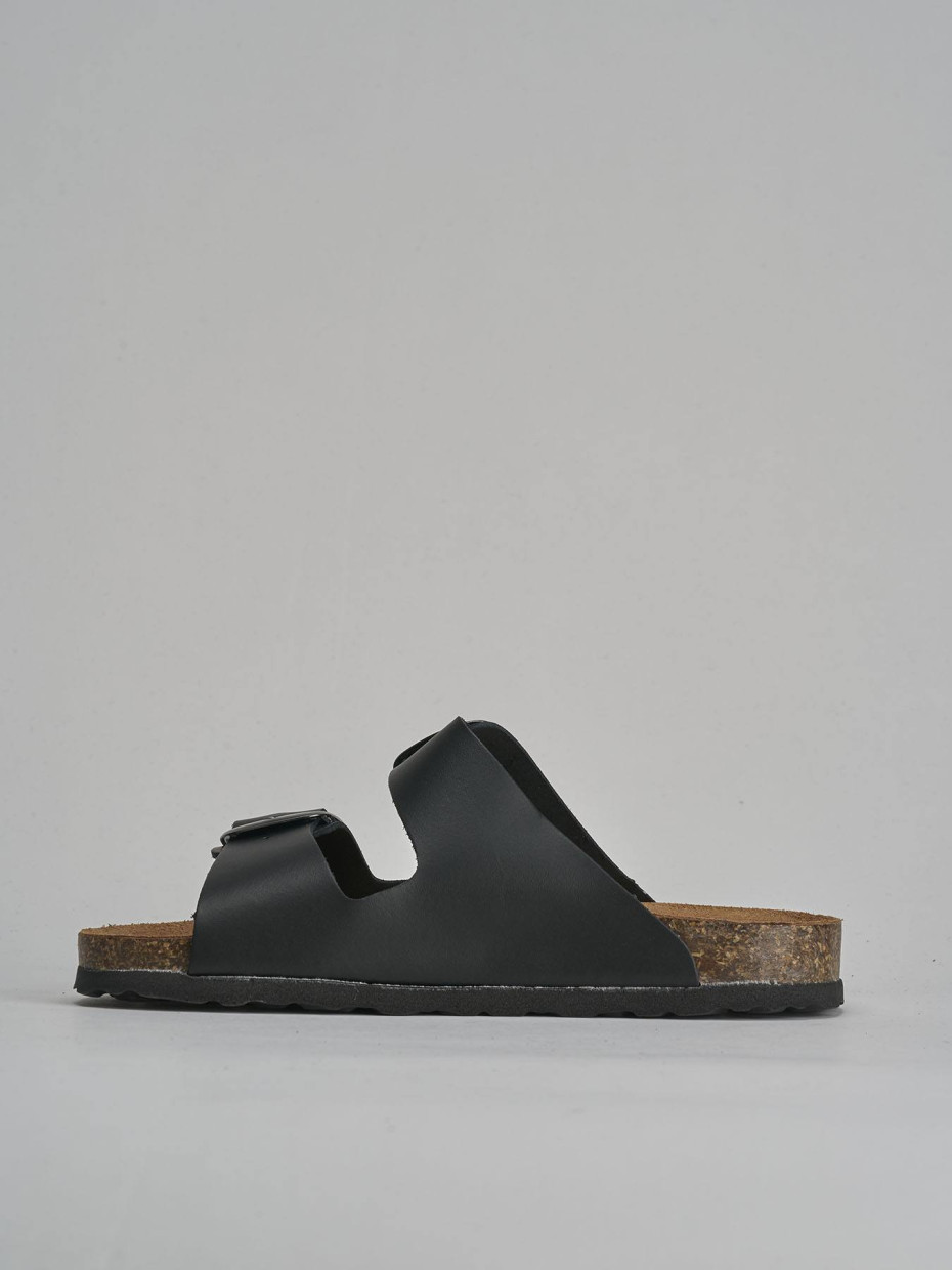 Ciabatte tacco 1cm pelle nero