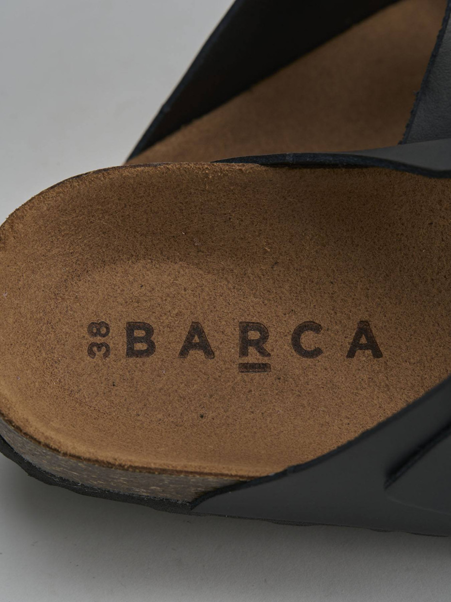 Ciabatte tacco 1cm pelle nero