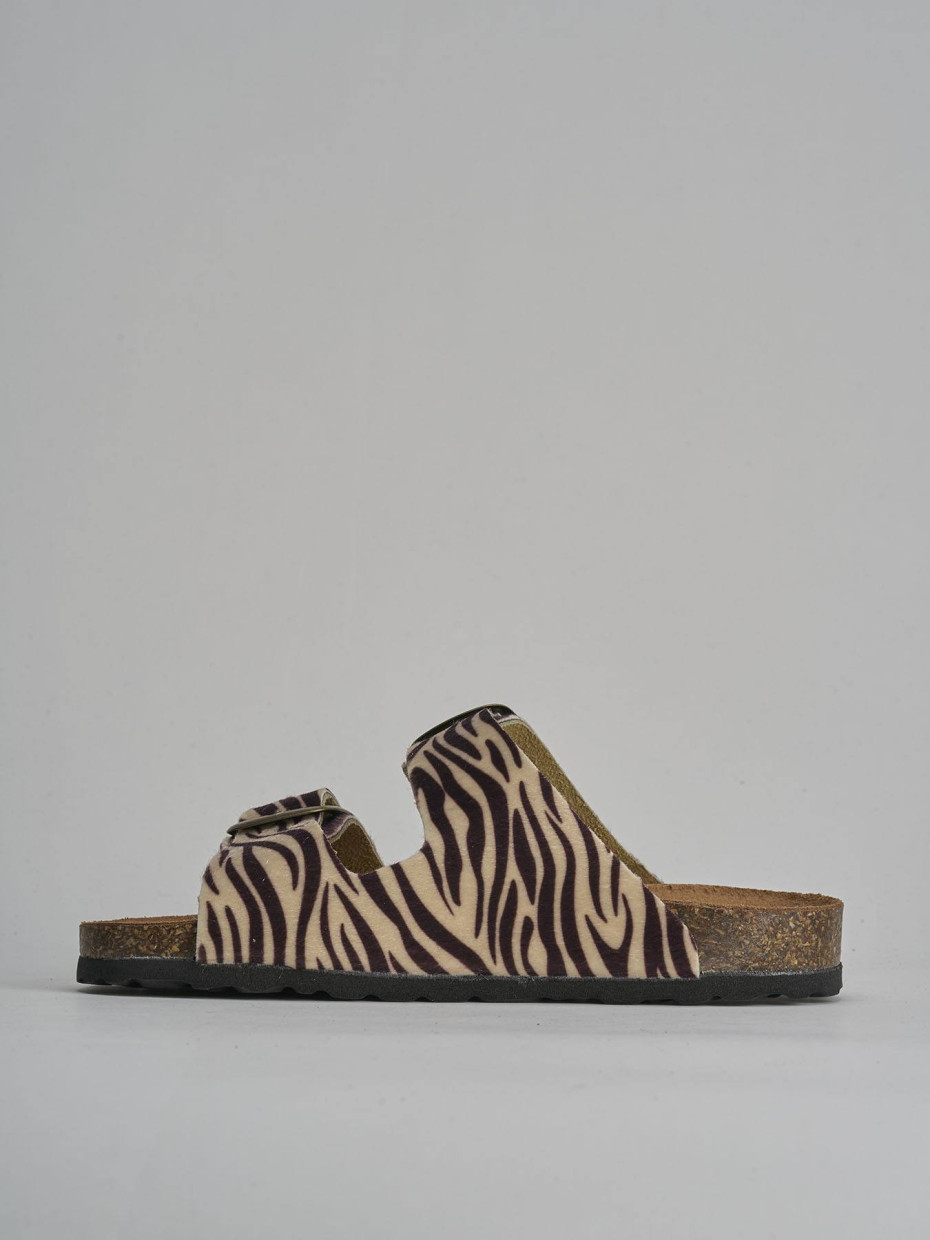 Ciabatta tacco 1 cm multicolor pelle