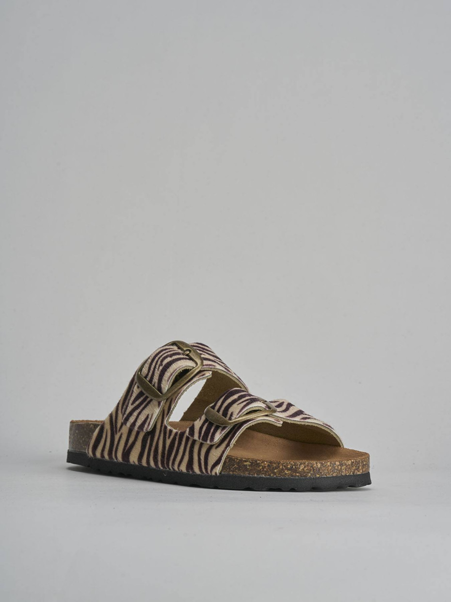 Ciabatta tacco 1 cm multicolor pelle