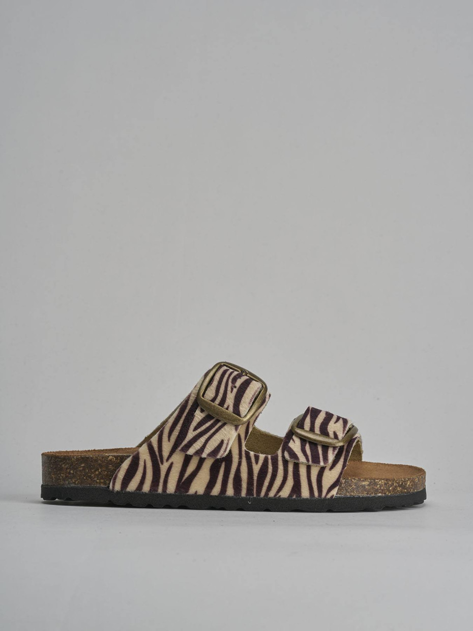 Ciabatta tacco 1 cm multicolor pelle