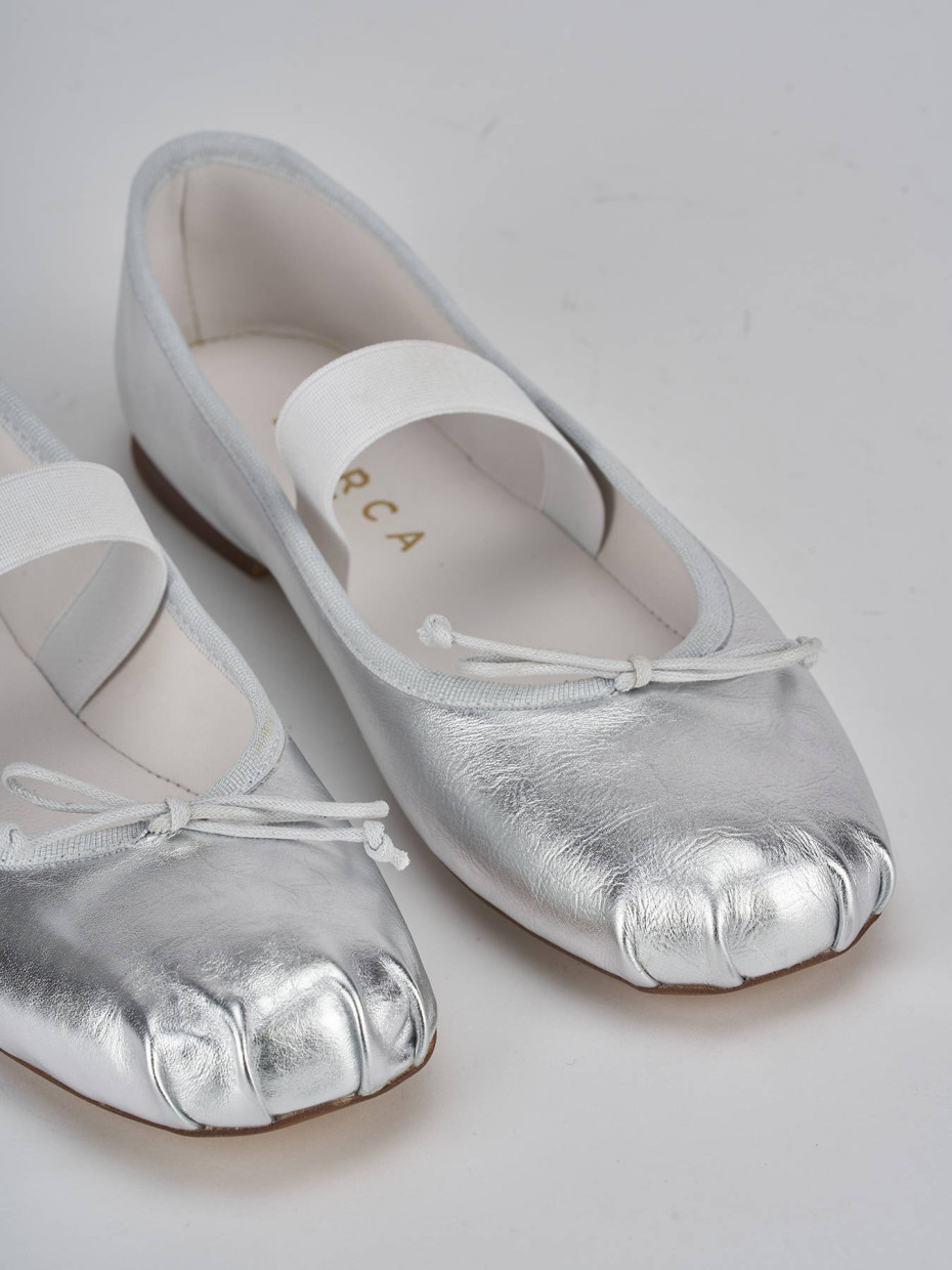 Ballerine tacco 1cm pelle argento Barca Stores