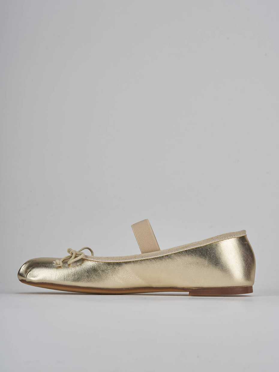 Ballerine tacco 1cm pelle oro