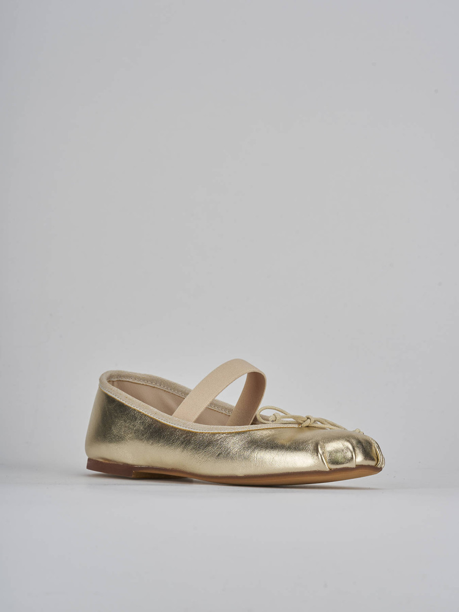 Ballerine tacco 1cm pelle oro