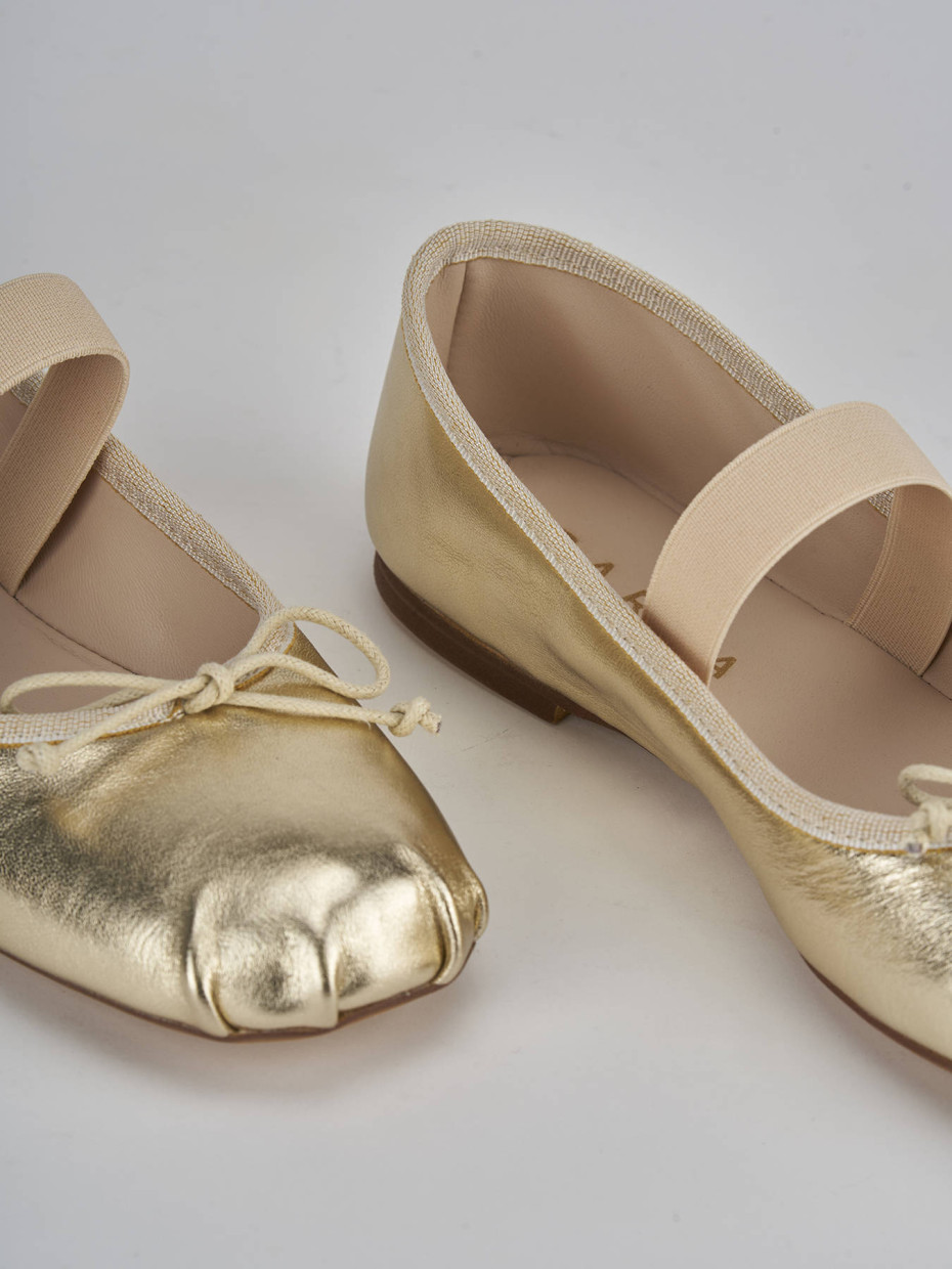 Ballerine tacco 1cm pelle oro