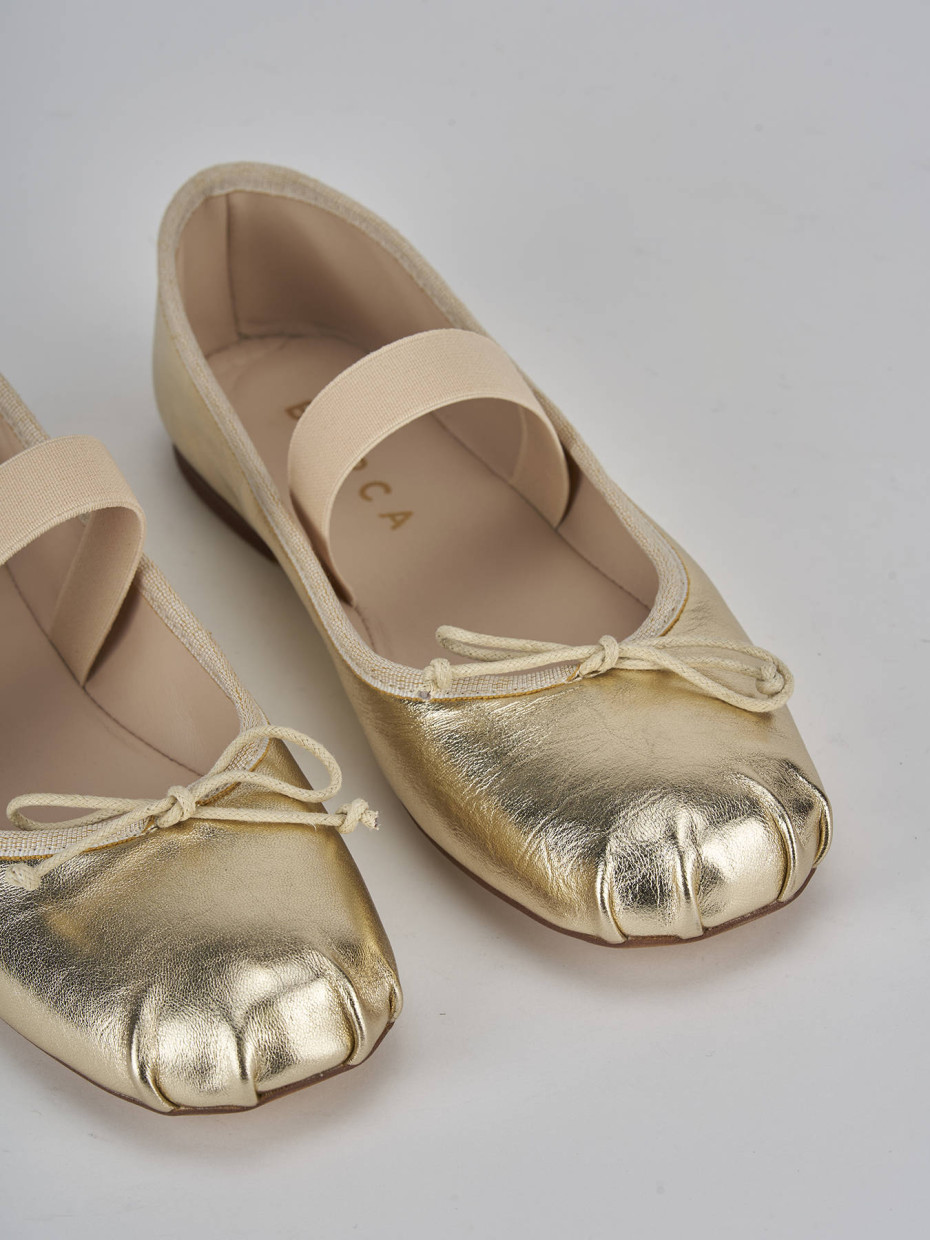 Ballerine tacco 1cm pelle oro