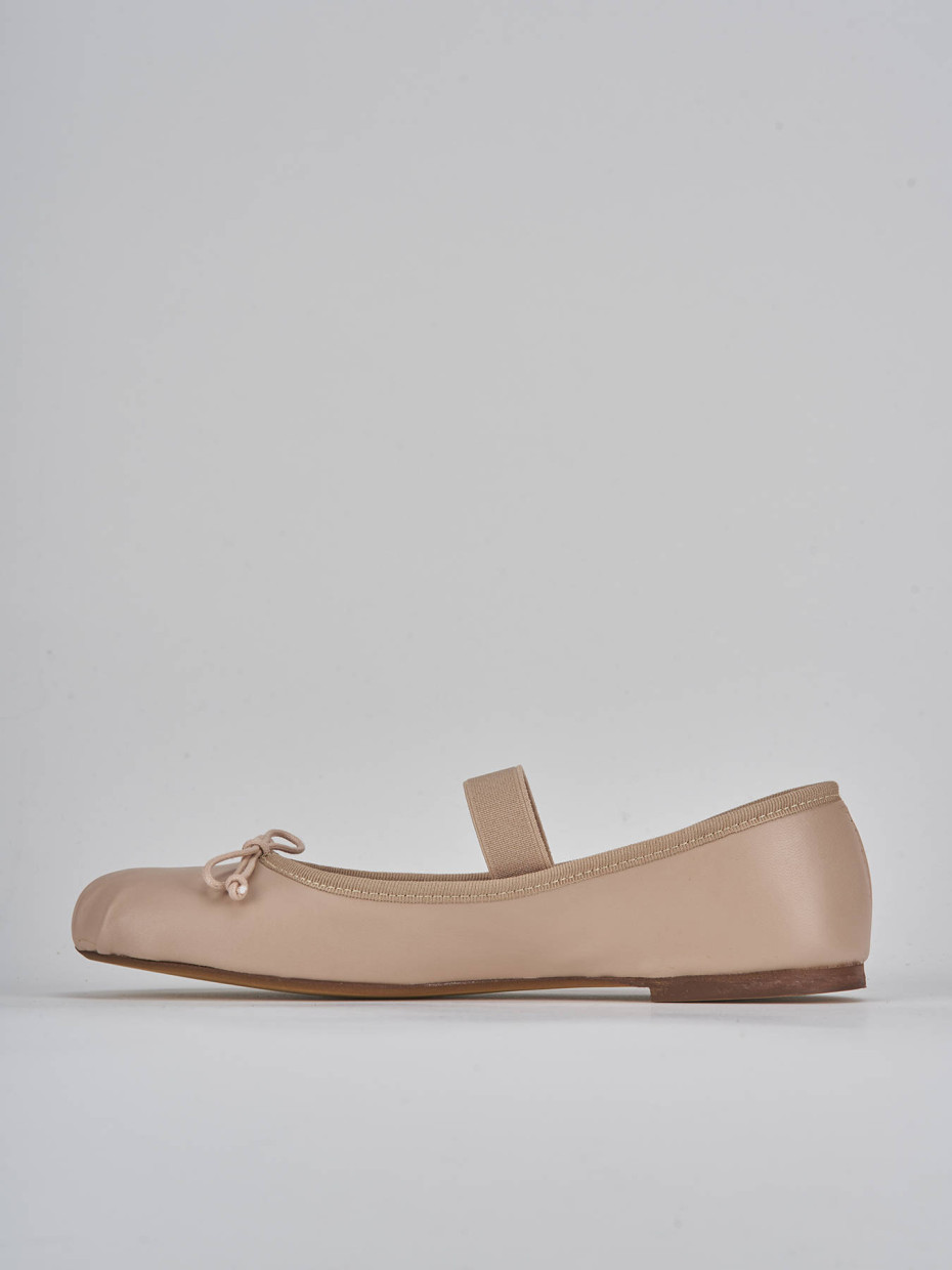 Ballerine tacco 1cm pelle rosa