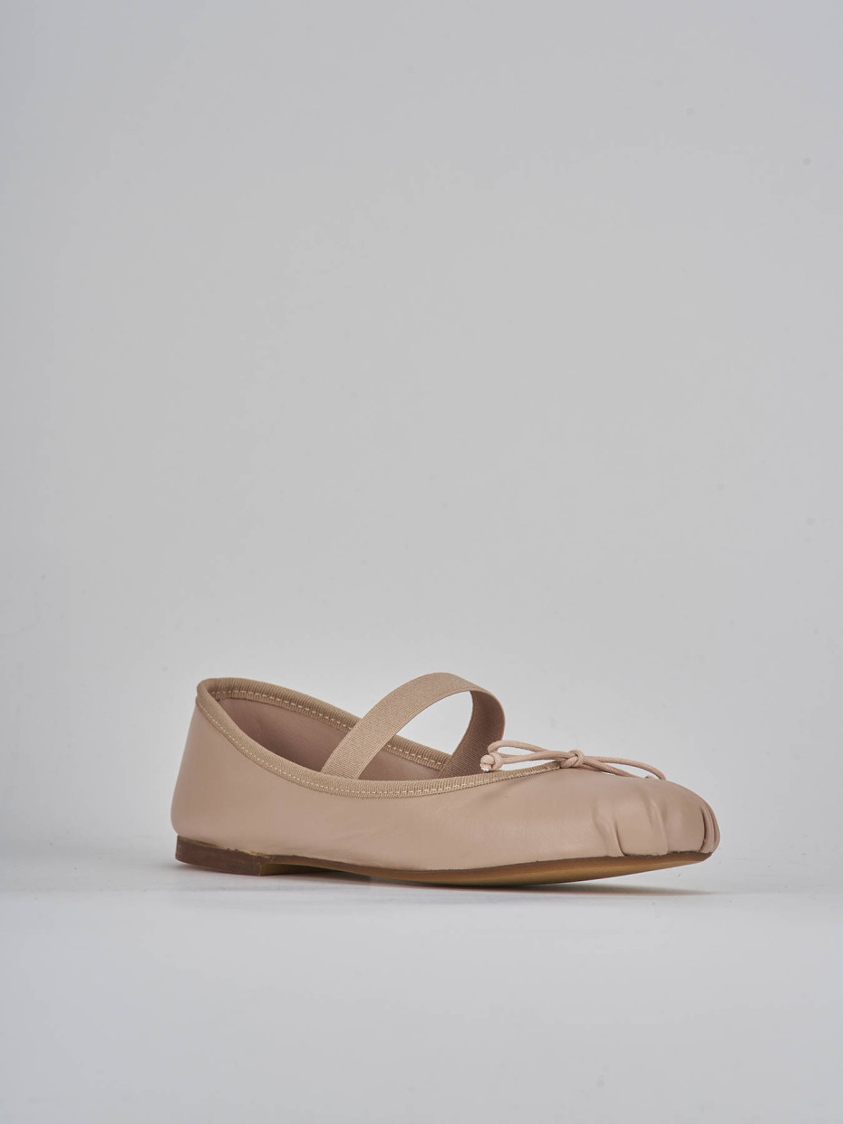 Ballerine tacco 1cm pelle rosa