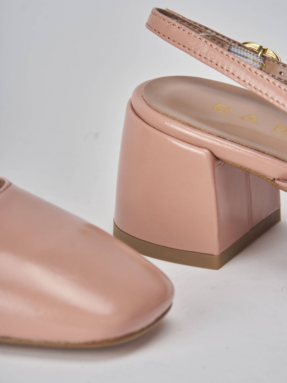 Décolleté e slingback tacco 5cm vernice rosa