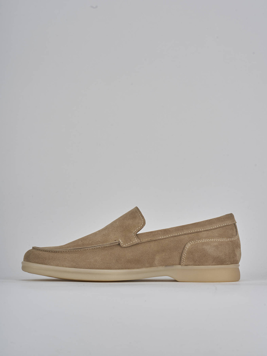 Mocassini camoscio beige