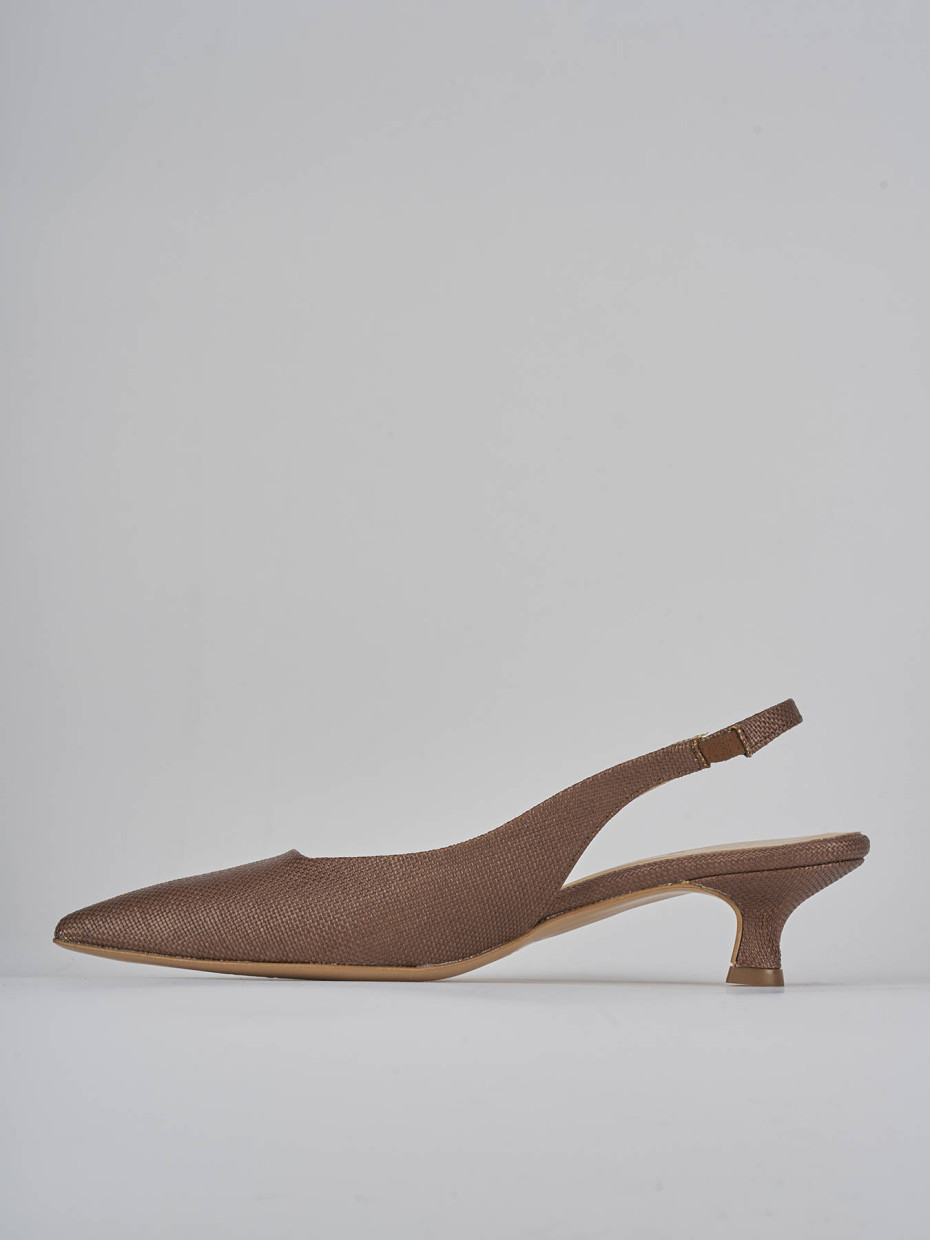 Décolleté e slingback tacco 4cm pelle testa