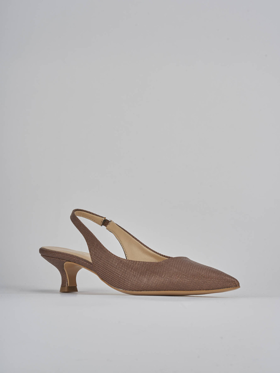 Décolleté e slingback tacco 4cm pelle testa