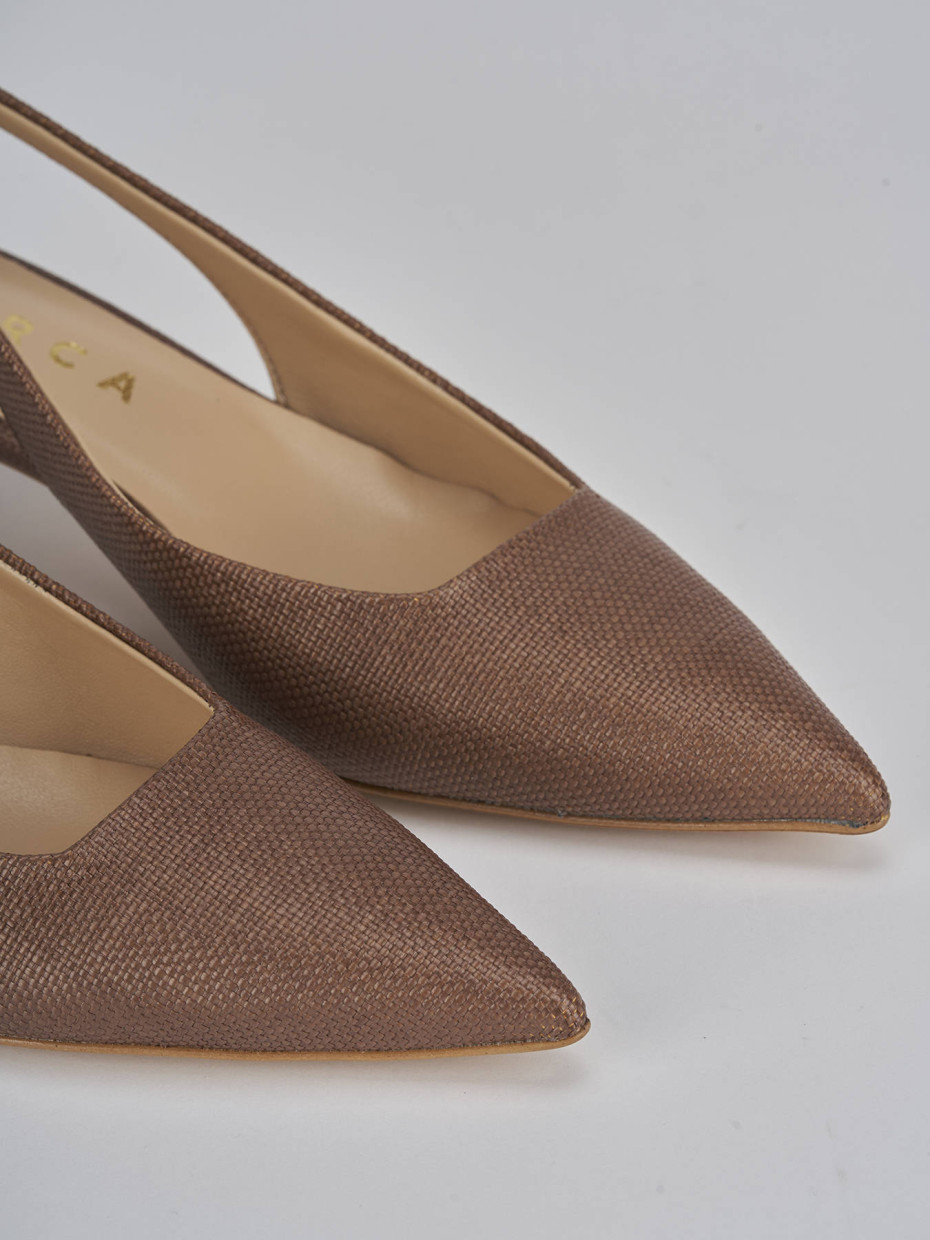 Décolleté e slingback tacco 4cm pelle testa