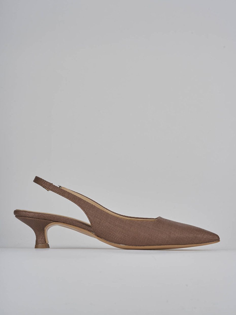 Décolleté e slingback tacco 4cm pelle testa