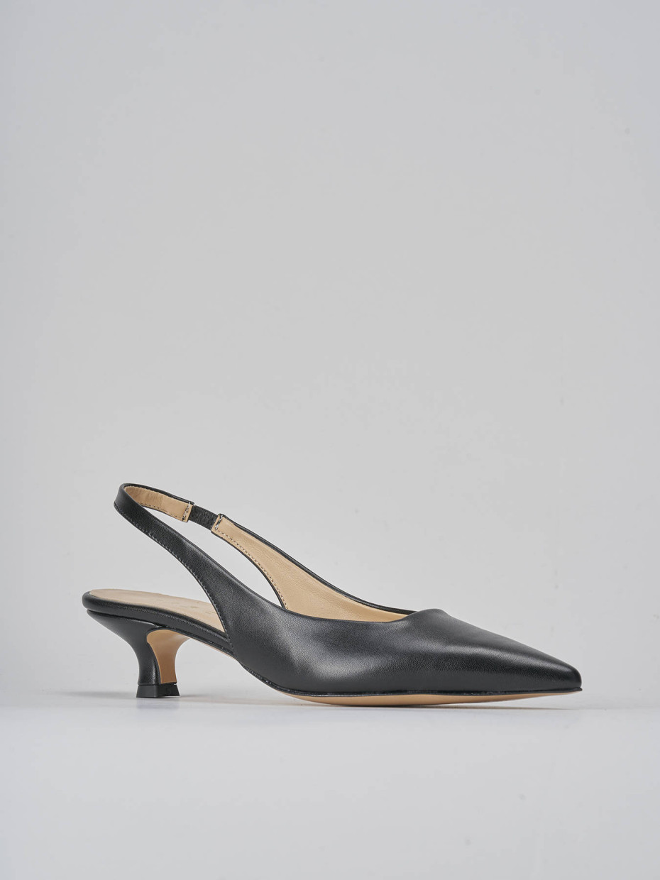 Décolleté e slingback tacco 3cm pelle nero