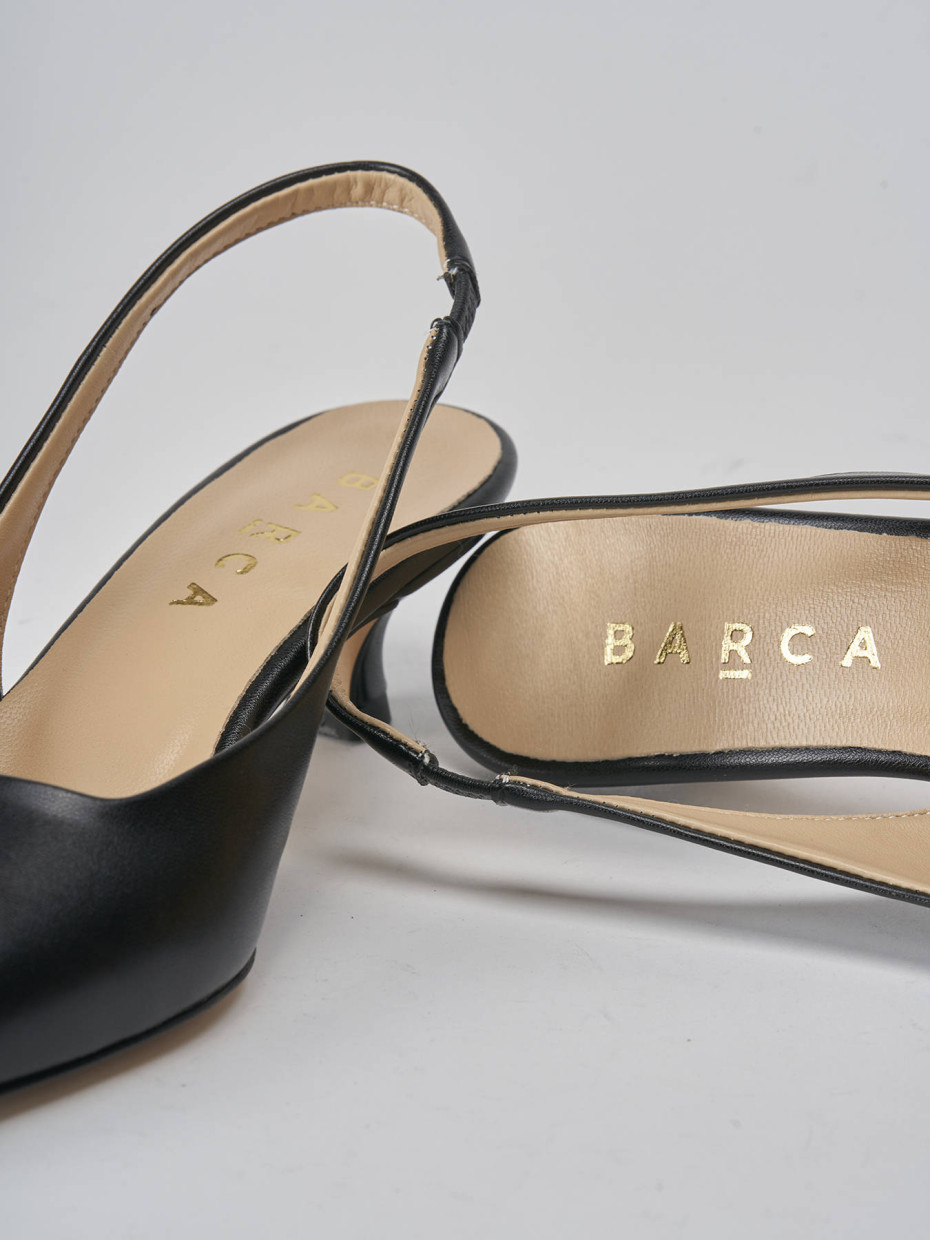 Décolleté e slingback tacco 3cm pelle nero