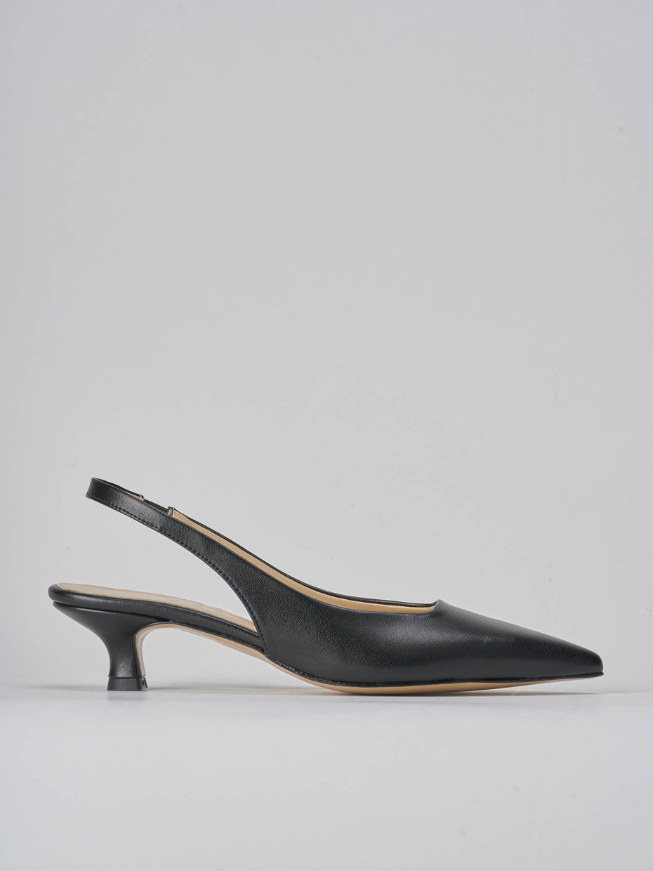 Décolleté e slingback tacco 3cm pelle nero