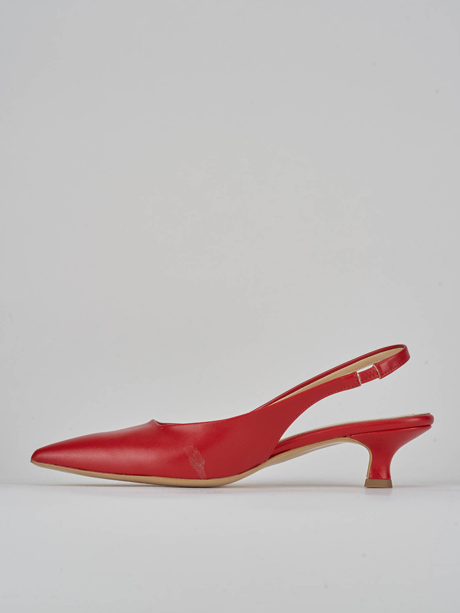 Décolleté e slingback tacco 3cm pelle rosso