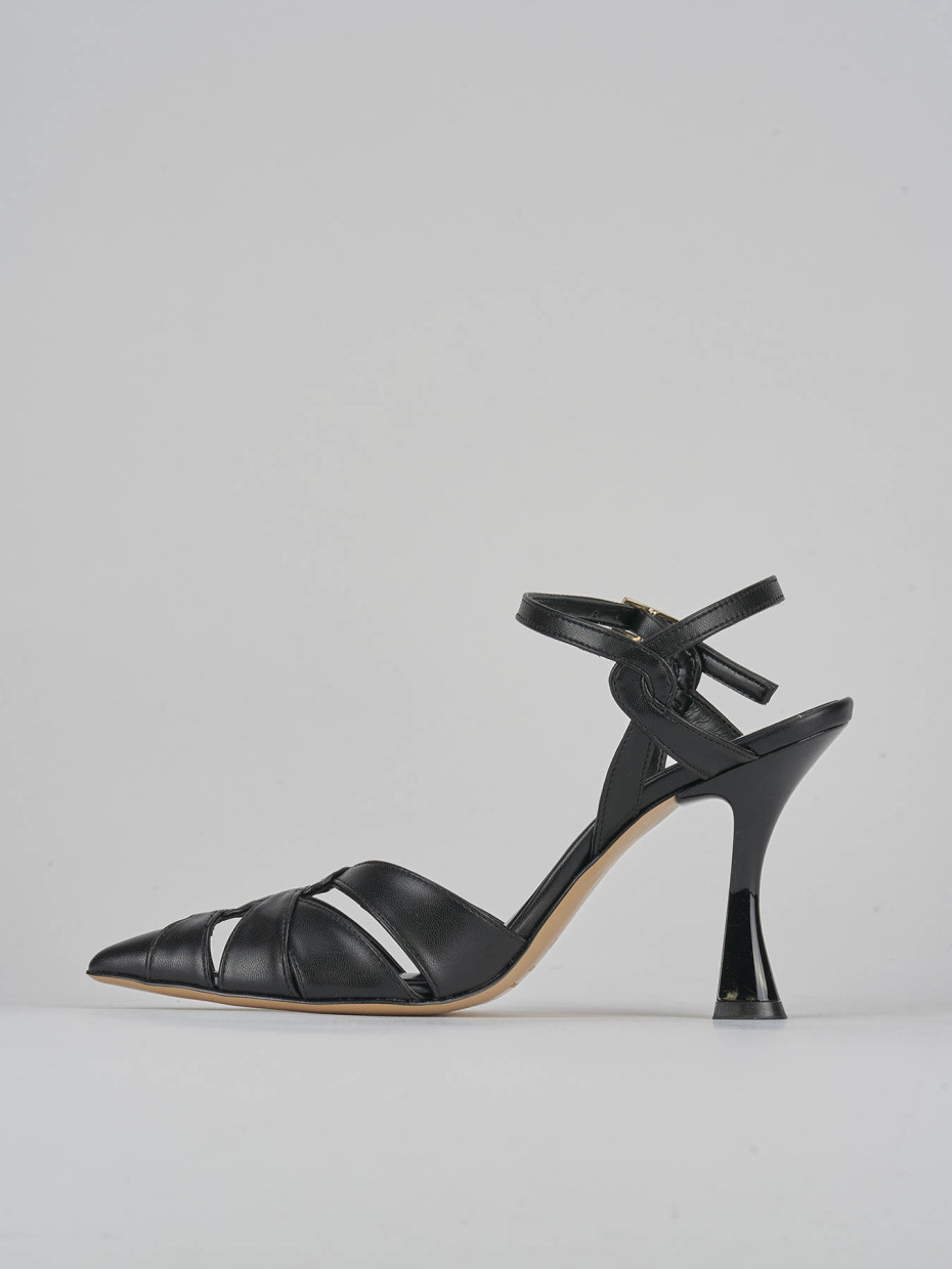 Décolleté e slingback tacco 9cm pelle nero