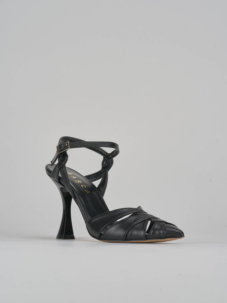 Décolleté e slingback tacco 9cm pelle nero