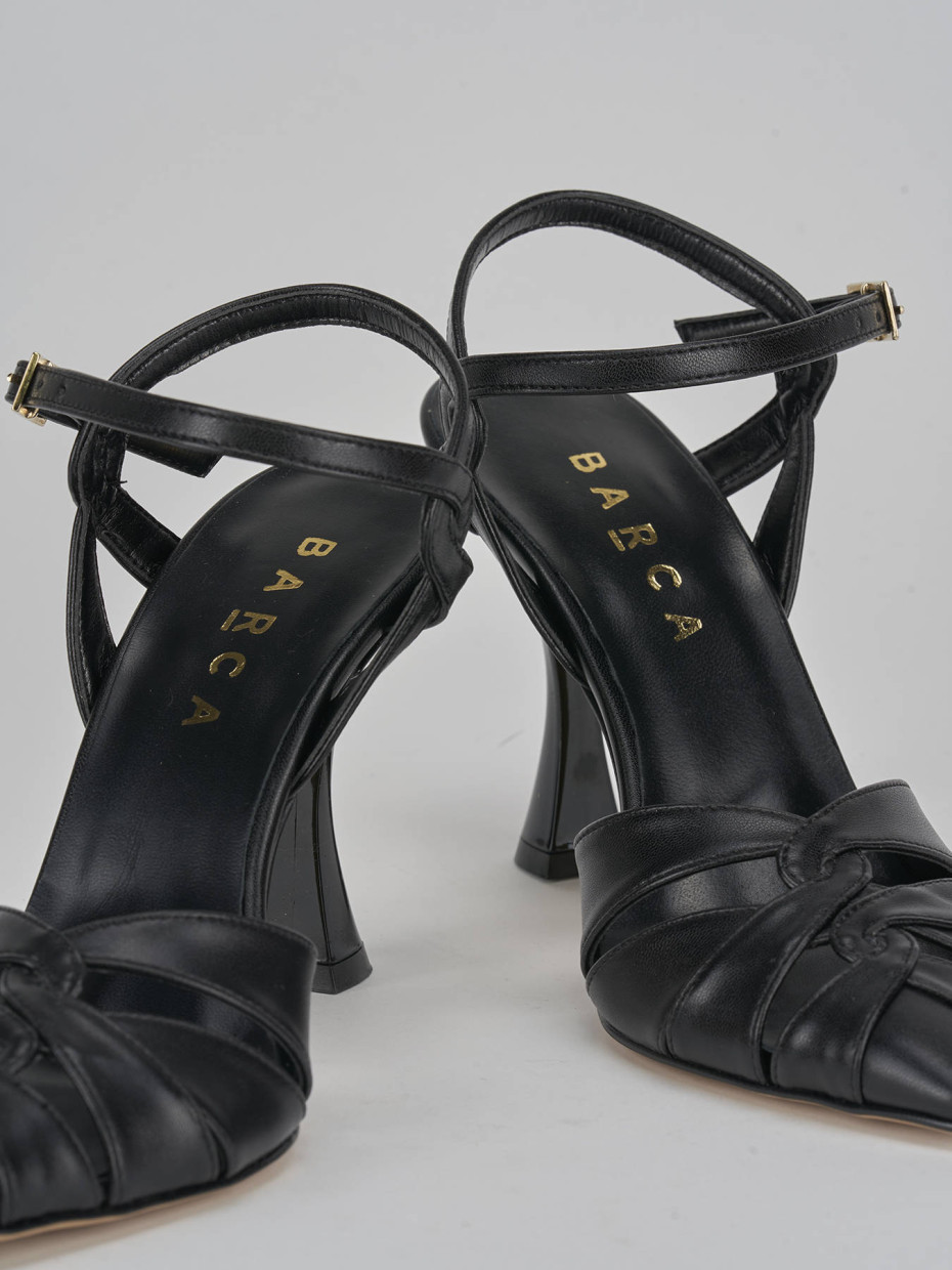 Décolleté e slingback tacco 9cm pelle nero