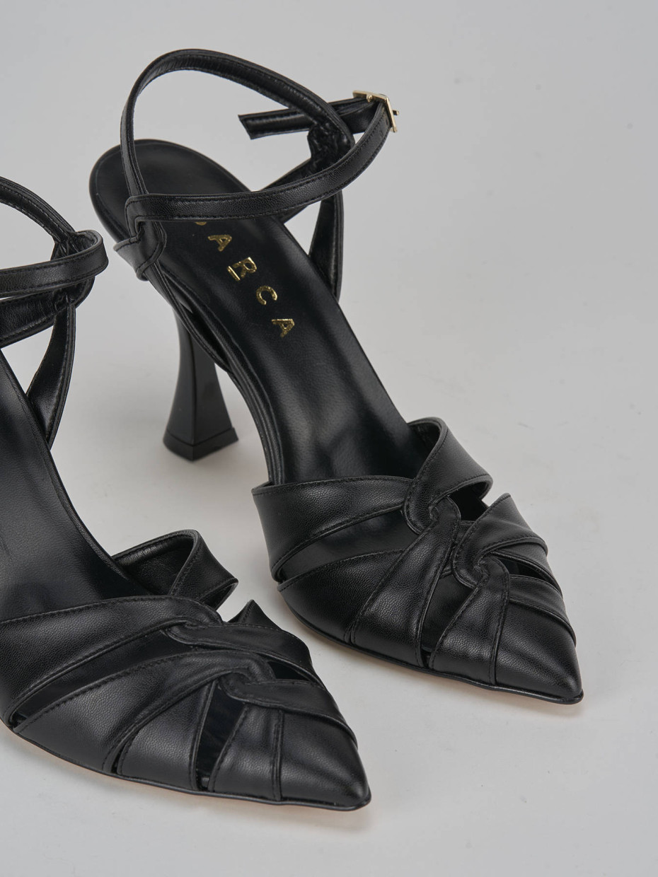 Décolleté e slingback tacco 9cm pelle nero