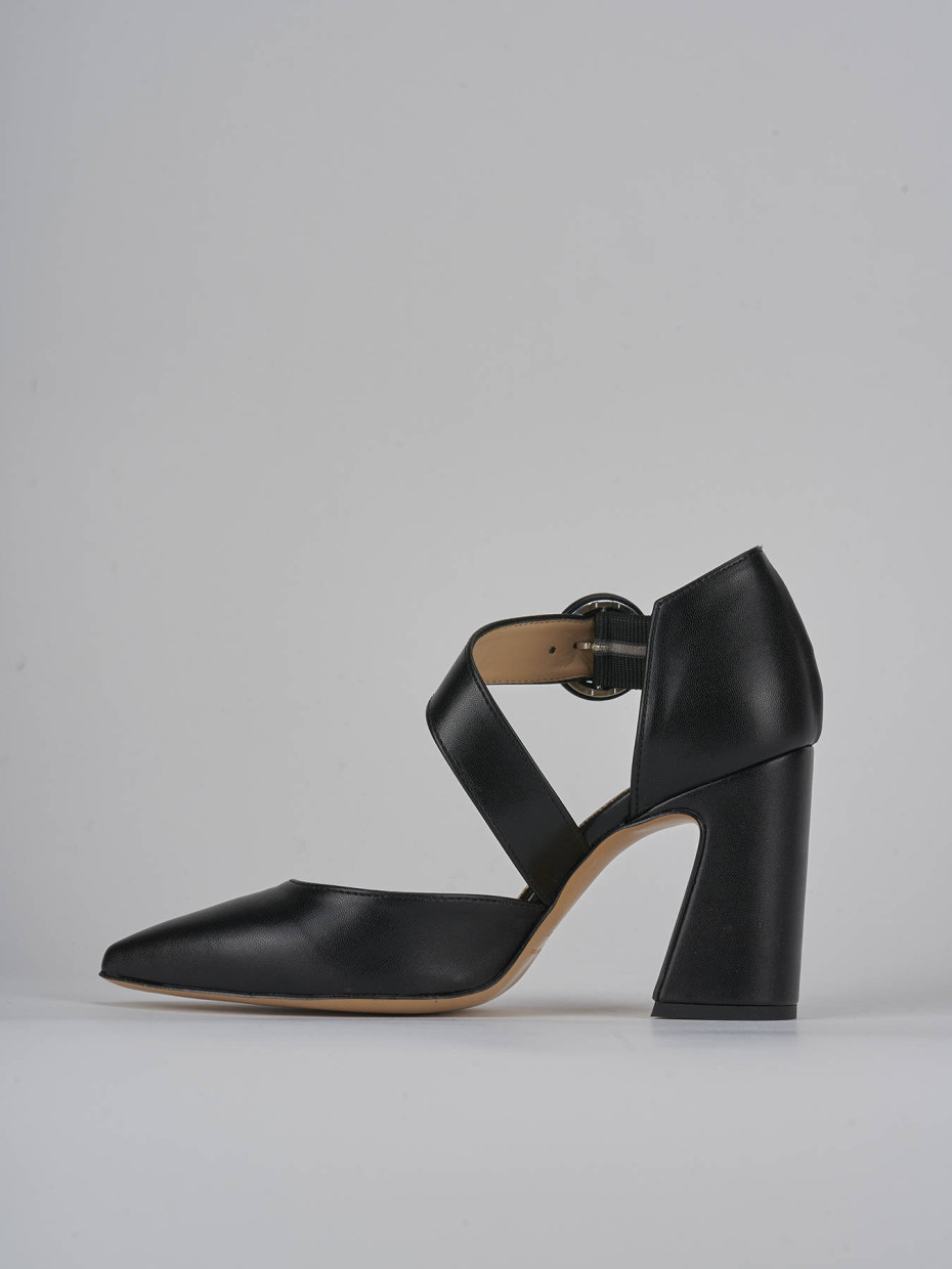 Décolleté e slingback tacco 9cm pelle nero