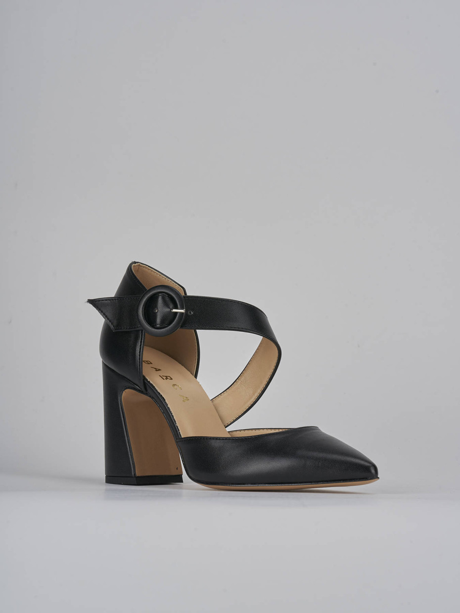 Décolleté e slingback tacco 9cm pelle nero