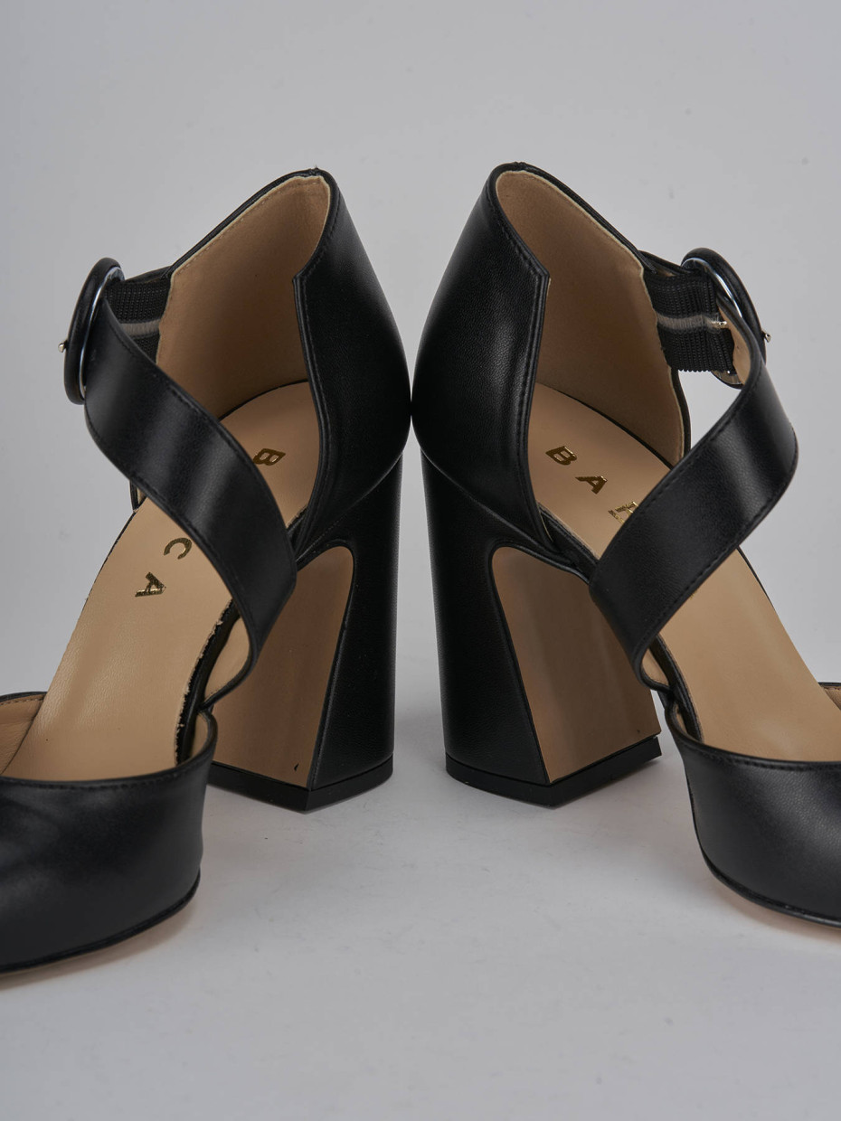 Décolleté e slingback tacco 9cm pelle nero