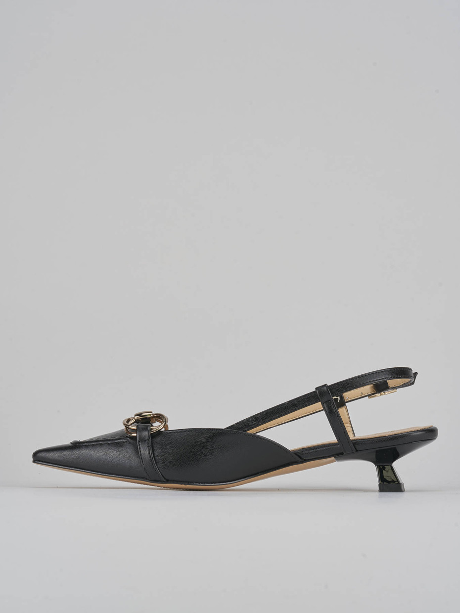 Décolleté e slingback tacco 3cm pelle nero