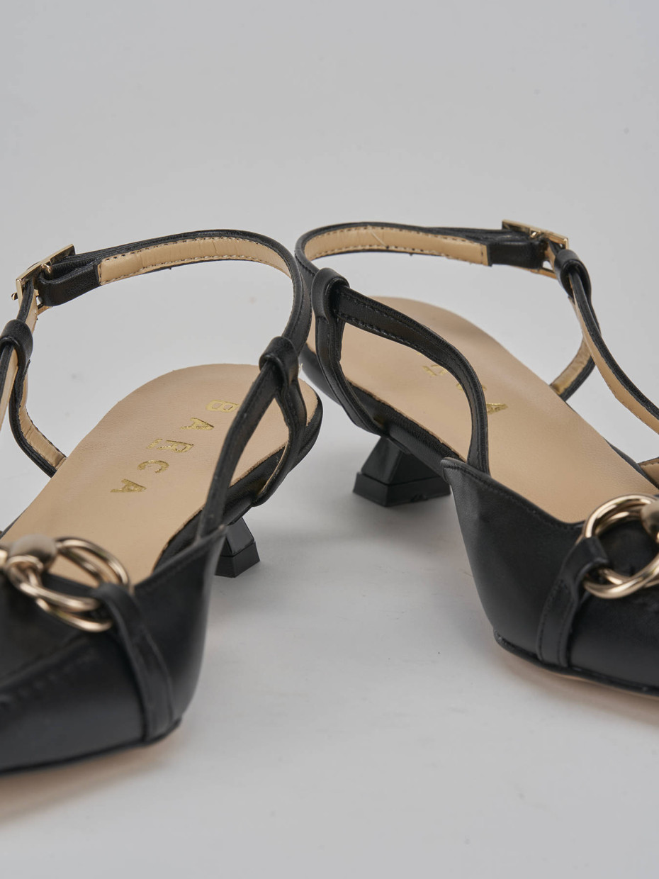 Décolleté e slingback tacco 3cm pelle nero