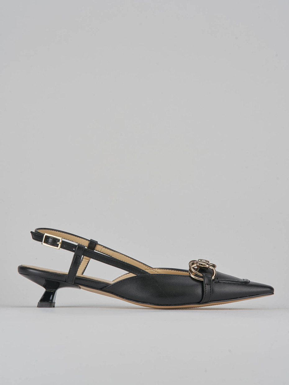 Décolleté e slingback tacco 3cm pelle nero