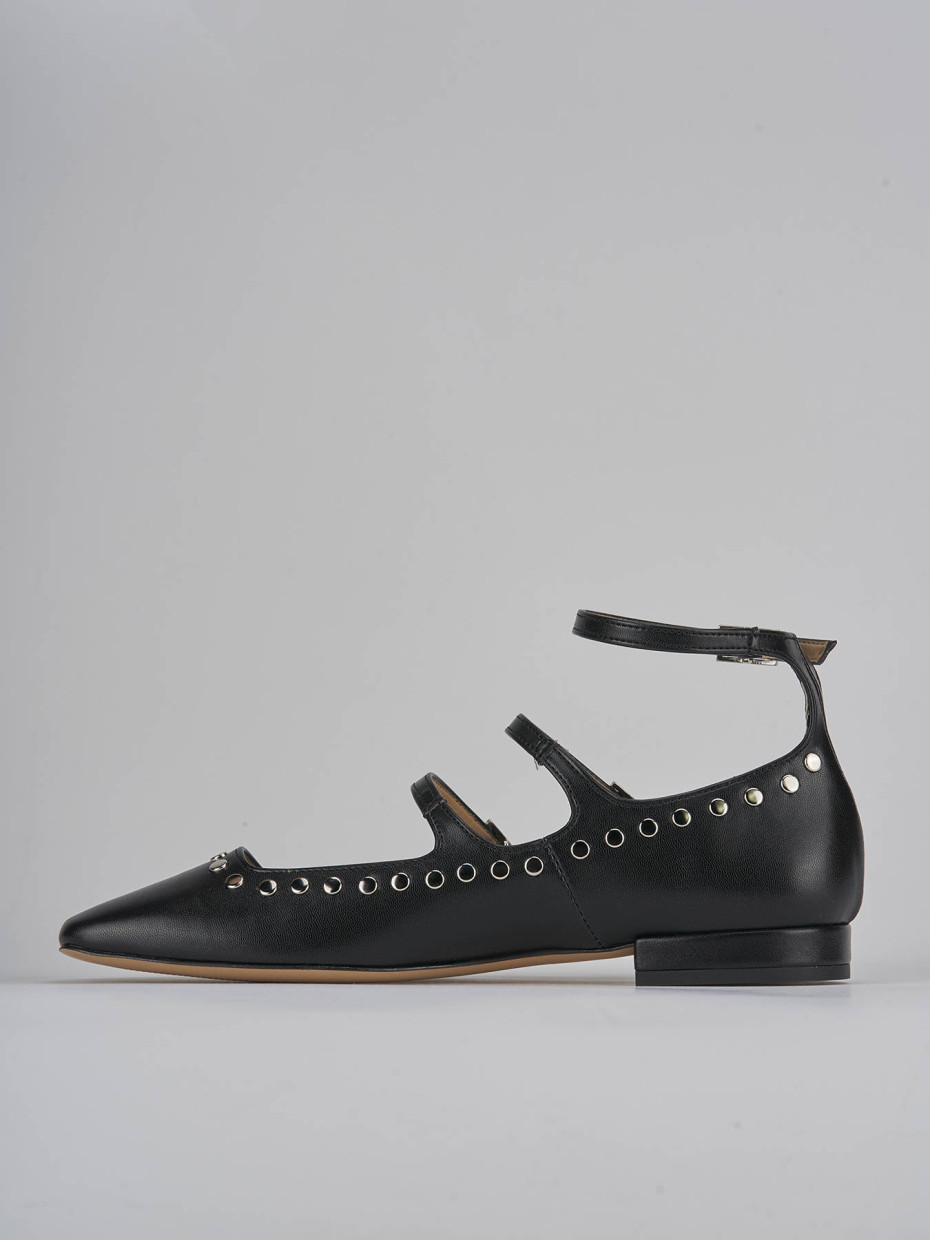 Ballerine tacco 1cm pelle nero