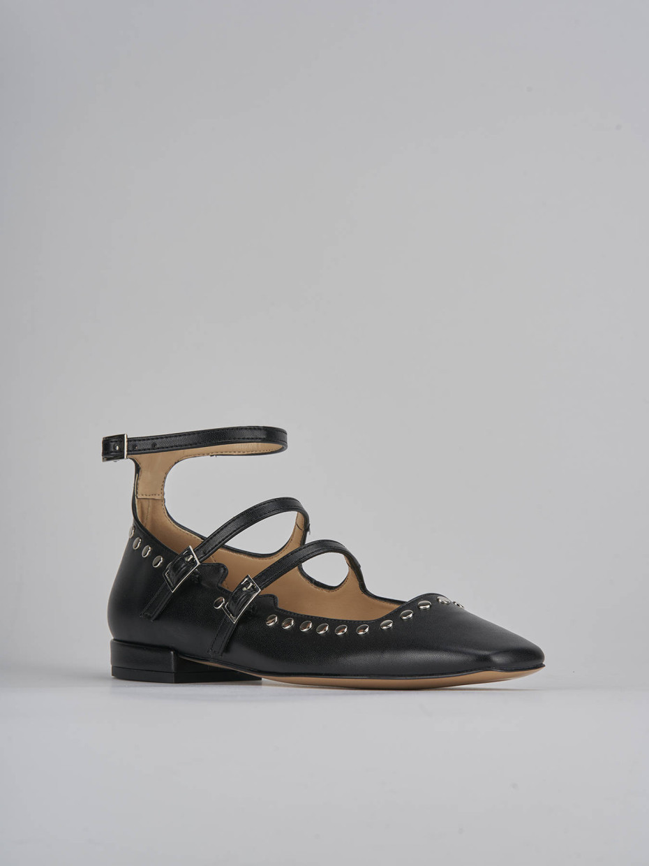 Ballerine tacco 1cm pelle nero