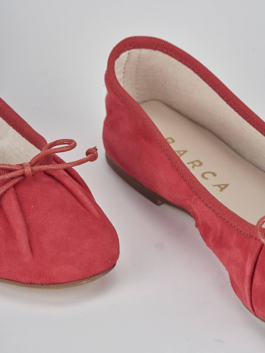 Ballerine tacco 1cm camoscio rosso