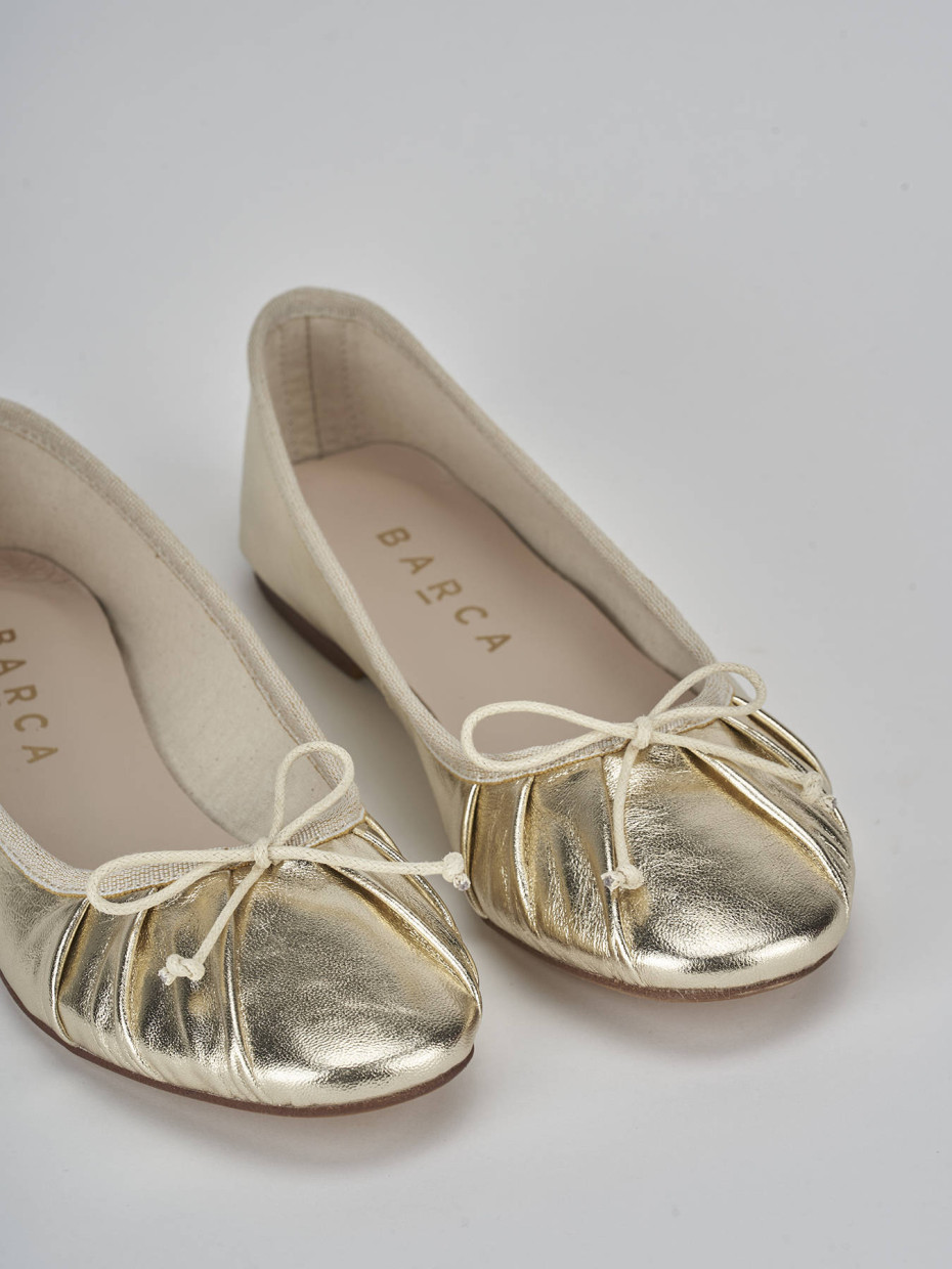 Ballerine tacco 1cm pelle oro