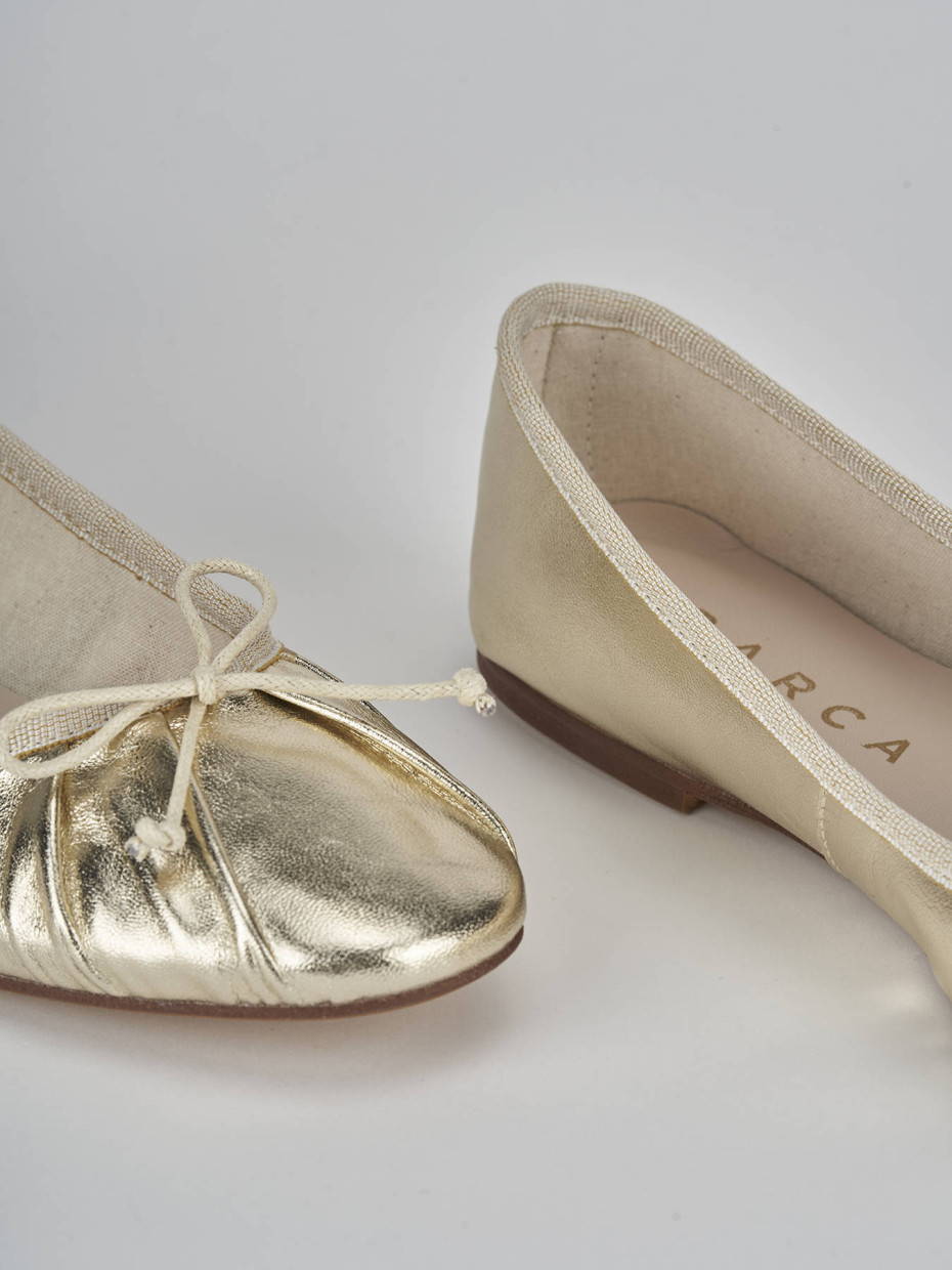 Ballerine tacco 1cm pelle oro