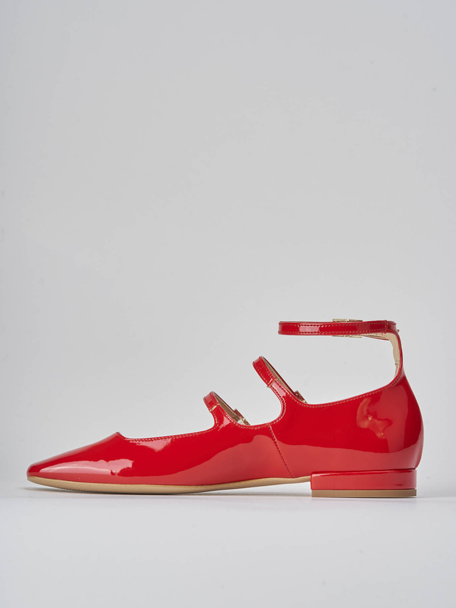 Ballerine tacco 1cm vernice rosso