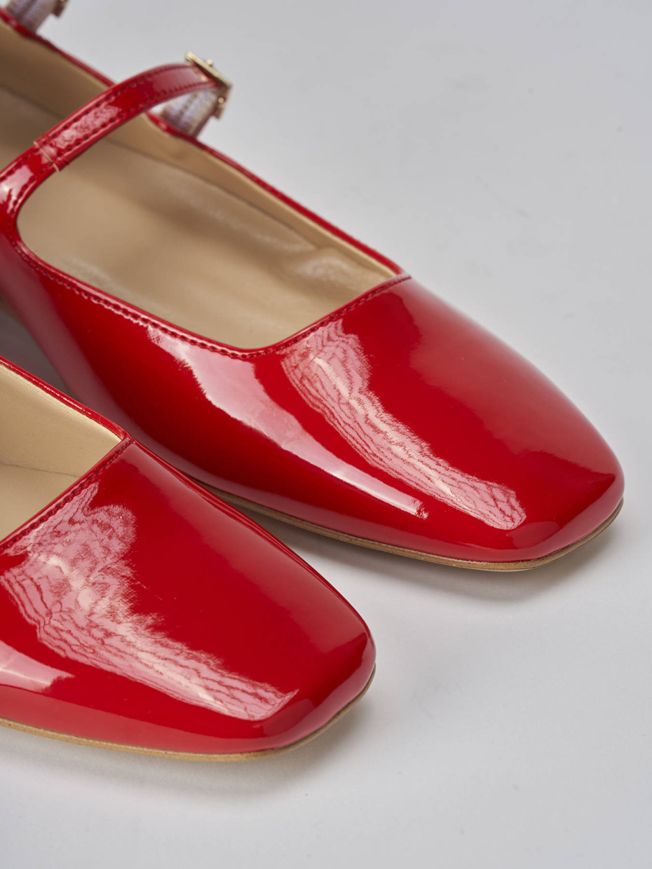 Ballerine tacco 1cm vernice rosso